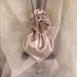 ARTISAN Satin Handbag Modern Reticule OrchidDangle